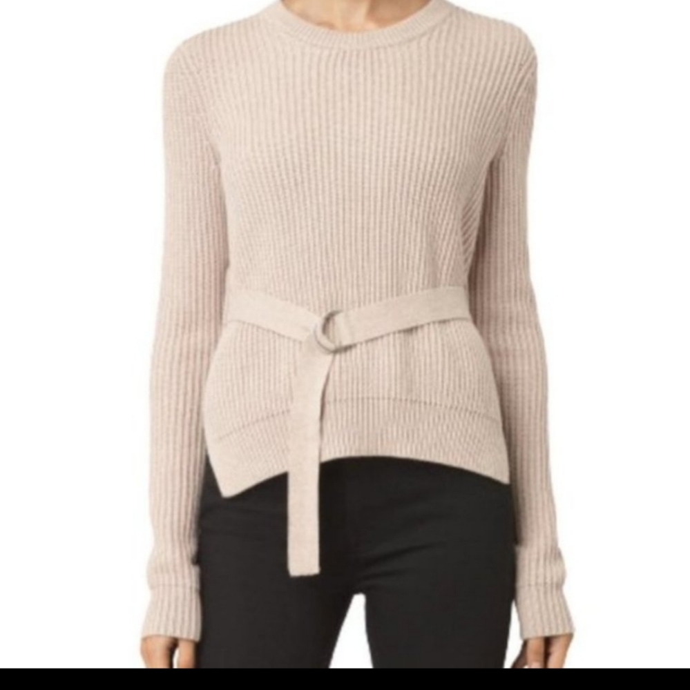 All Saints Cotton East Jumper - Size Small - Grey, Pullover, Sweater, Crew